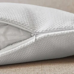 Coussin Et Housse|EMINZA Coussin carré tissé (45 x 45 cm) Alba perle Blanc