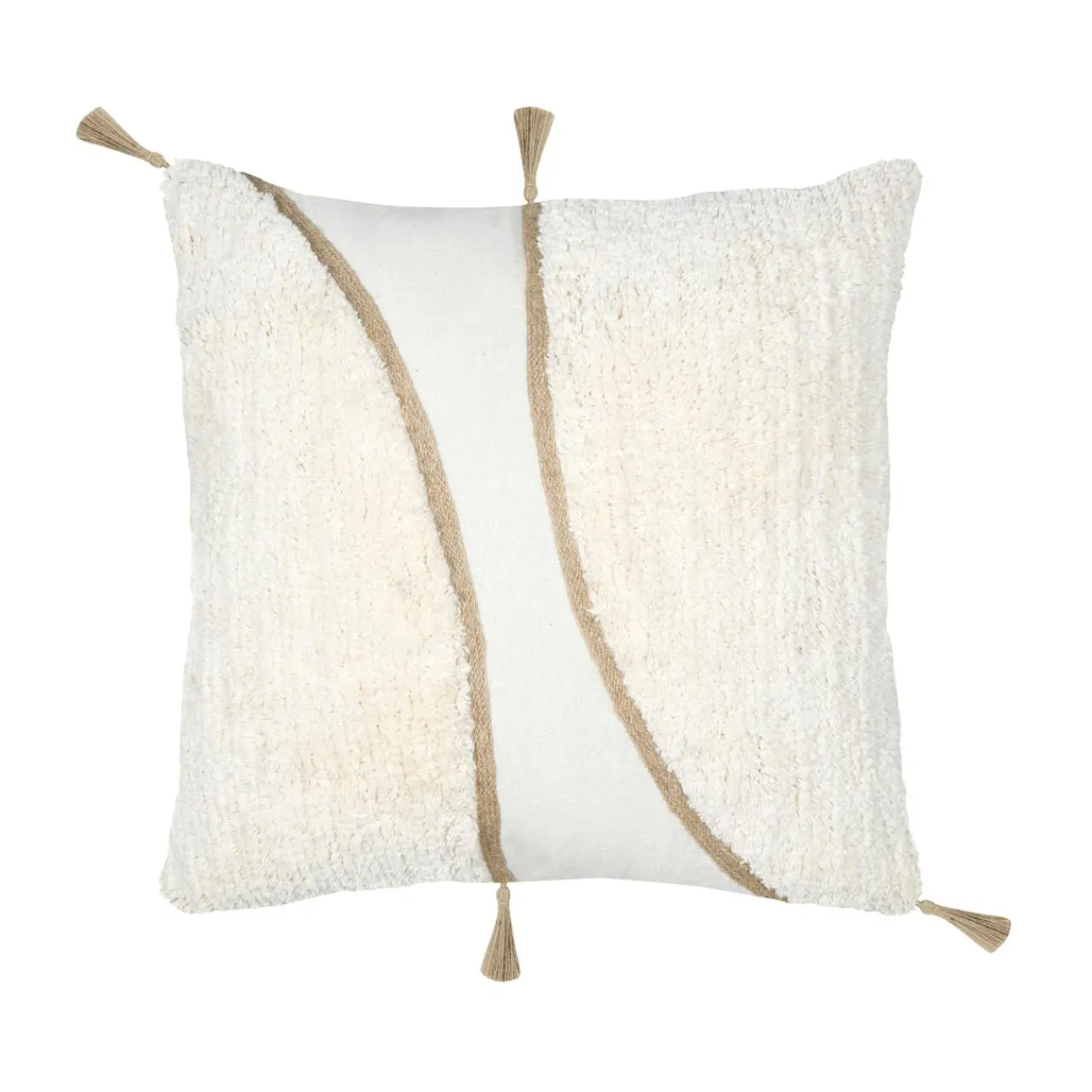 Coussin Et Housse|STOF Coussin carré tufté (45 x 45 cm) Blokken Ecru