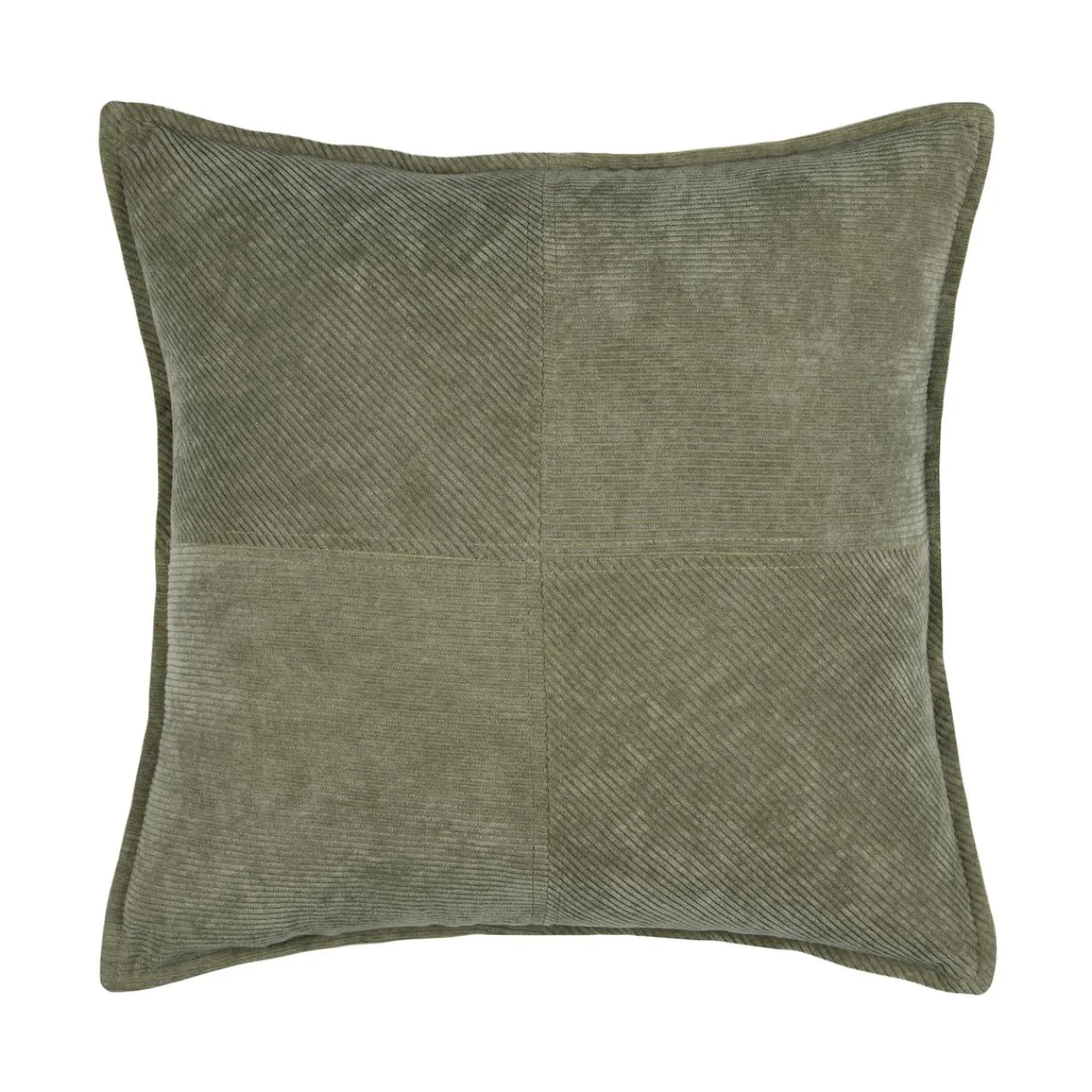 Coussin Et Housse|STOF Coussin carré velours (45 x 45 cm) Dandy Vert kaki
