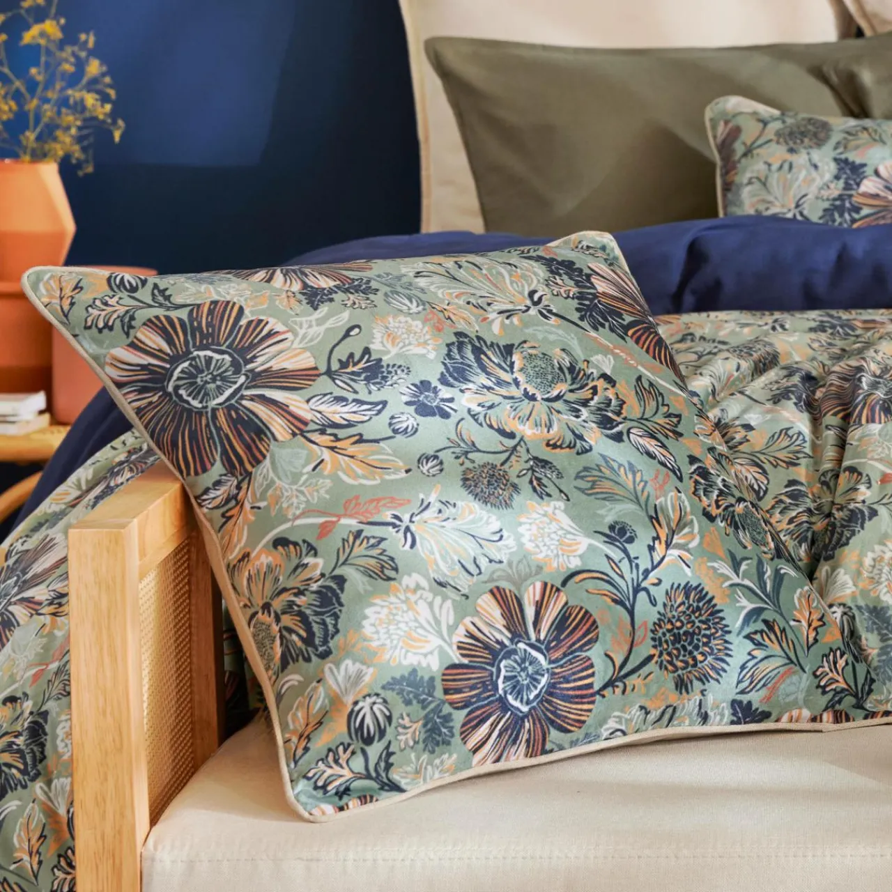 Coussin Et Housse|EMINZA Coussin carré velours (50 x 50 cm) Dolores Vert