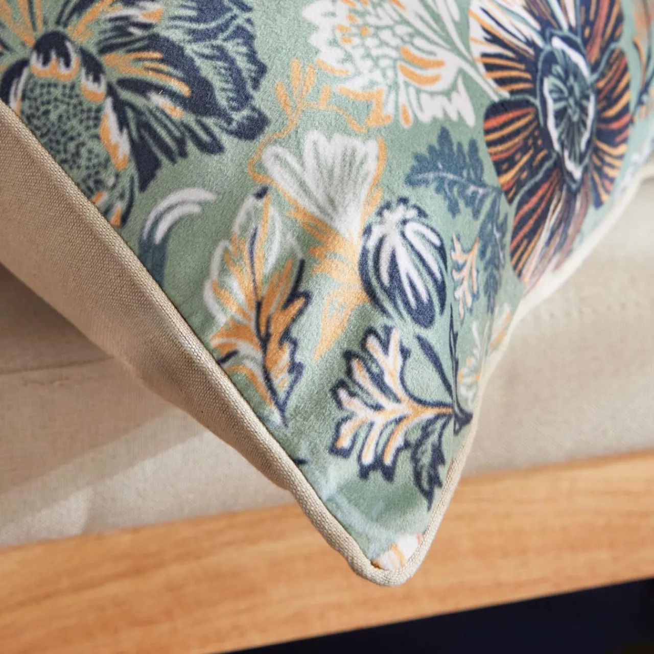 Coussin Et Housse|EMINZA Coussin carré velours (50 x 50 cm) Dolores Vert