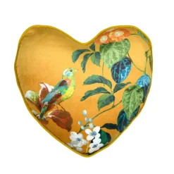 Coussin Et Housse|STOF Coussin cœur effet soie (40 x 40 cm) Emmy Jaune moutarde