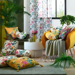 Coussin Et Housse|STOF Coussin cœur effet soie (40 x 40 cm) Emmy Jaune moutarde