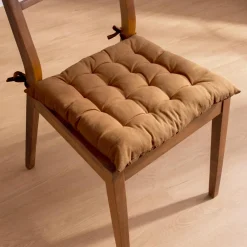 Galette De Chaise|EMINZA Coussin de chaise carré coton (40 x 40 cm) Pixel Camel