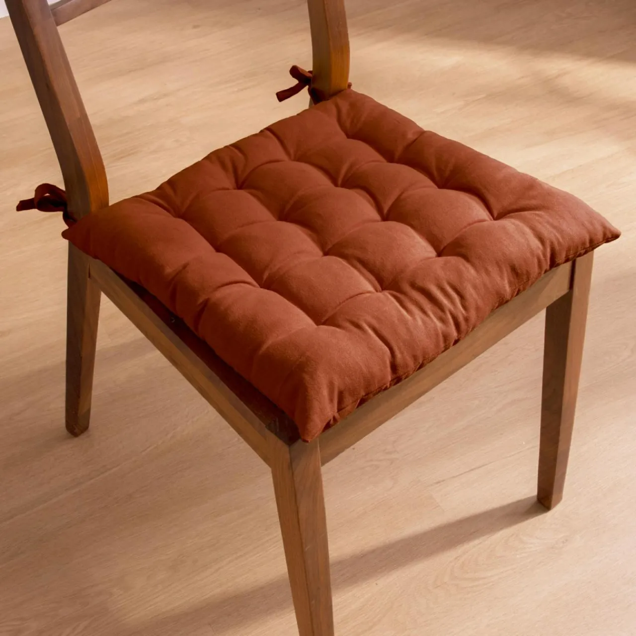 Galette De Chaise|EMINZA Coussin de chaise carré coton (40 x 40 cm) Pixel Terracotta