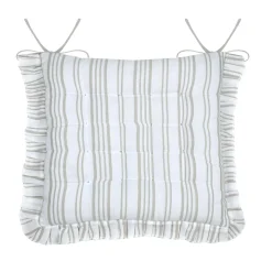 Galette De Chaise|STOF Coussin de chaise carré coton (38 x 38 cm) Joséphine Ecru