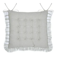 Galette De Chaise|STOF Coussin de chaise carré coton (38 x 38 cm) Joséphine Ecru