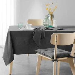 Galette De Chaise|DOUCEUR D'INTERIEUR Coussin de chaise carré coton recyclé Mistraline Gris Anthracite