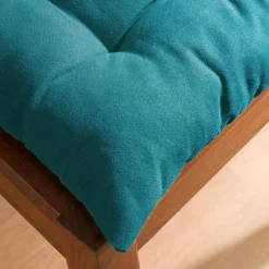 Galette De Chaise|EMINZA Coussin de chaise carré coton (40 x 40 cm) Pixel Bleu canard