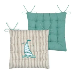 Galette De Chaise|STOF Coussin de chaise carré coton (38 x 38 cm) Barbade Ecru