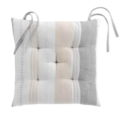 Galette De Chaise|DOUCEUR D'INTERIEUR Coussin de chaise carré coton recyclé Andria Beige