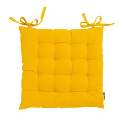 Galette De Chaise|EMINZA Coussin de chaise carré coton (40 x 40 cm) Pixel Jaune moutarde