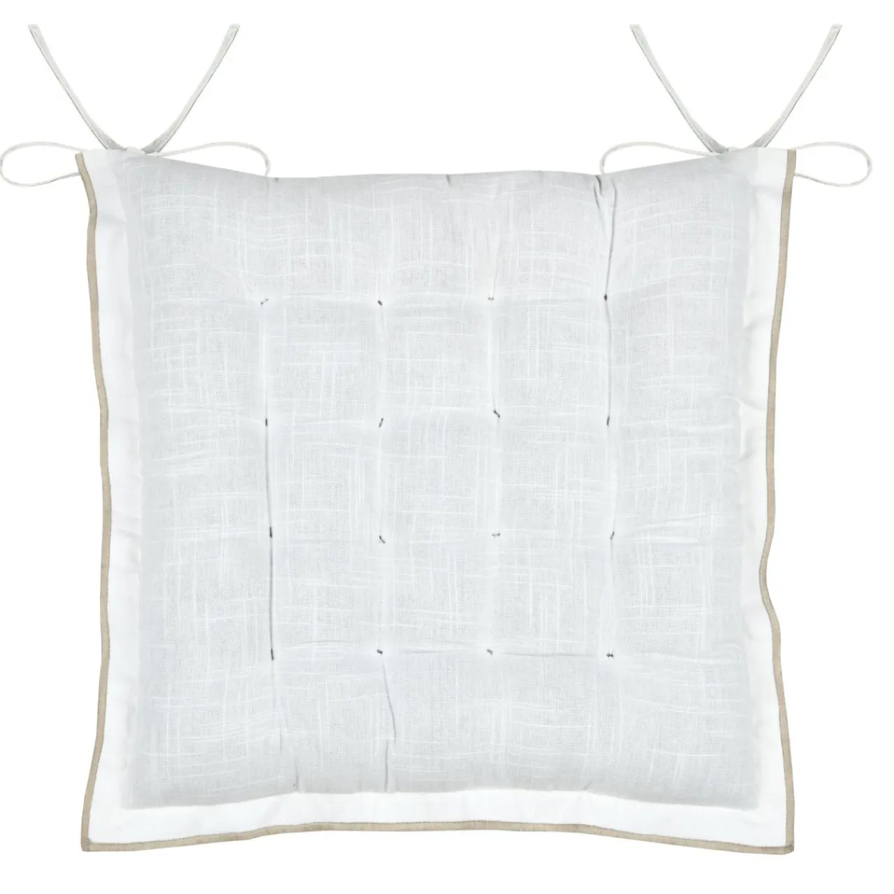 Galette De Chaise|STOF Coussin de chaise carré coton (38 x 38 cm) Helios Blanc