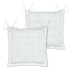 Galette De Chaise|STOF Coussin de chaise carré coton (38 x 38 cm) Helios Blanc