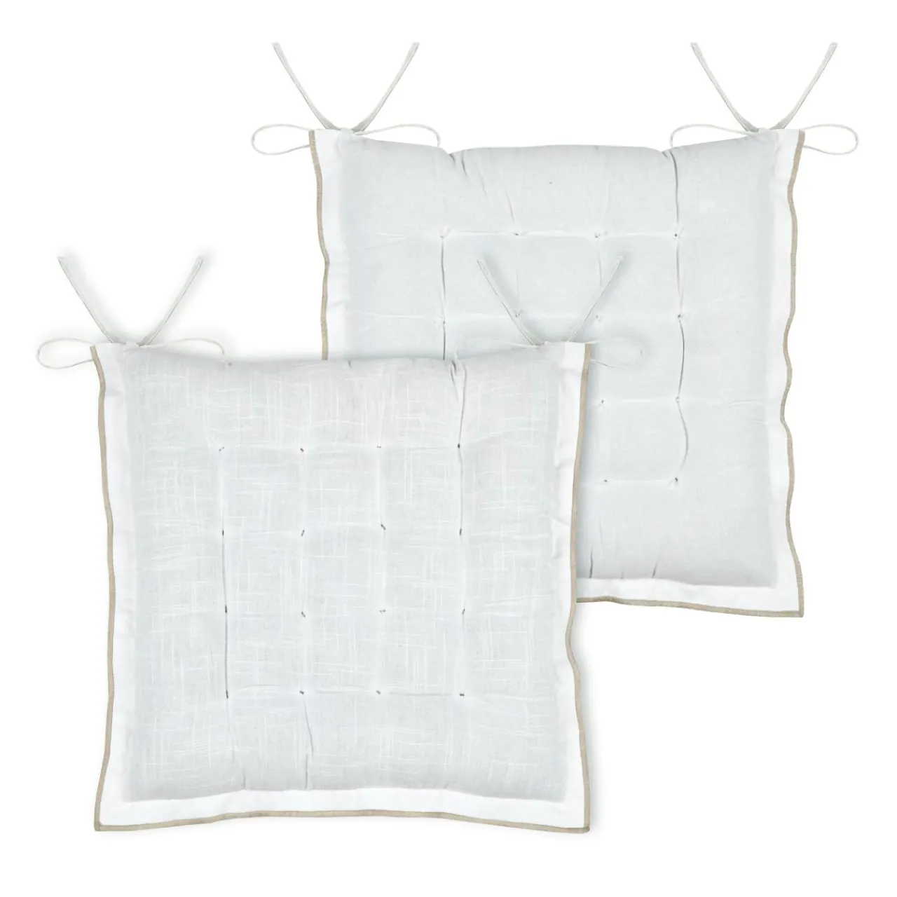 Galette De Chaise|STOF Coussin de chaise carré coton (38 x 38 cm) Helios Blanc