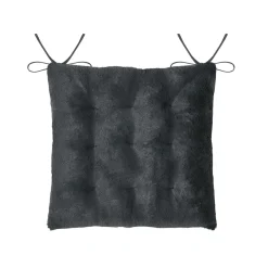 Galette De Chaise|STOF Coussin de chaise carré fausse fourrure (40 x 40 cm) Asgard Gris carbone Gris foncé