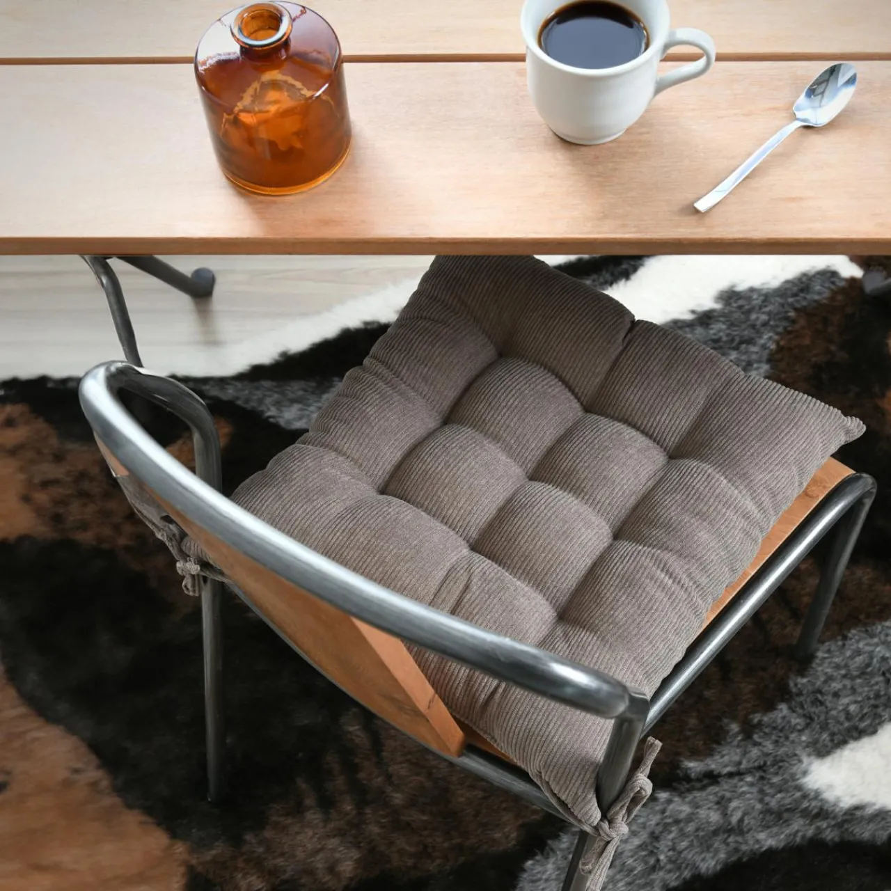 Galette De Chaise|STOF Coussin de chaise carré velours (38 x 38 cm) Dandy Taupe