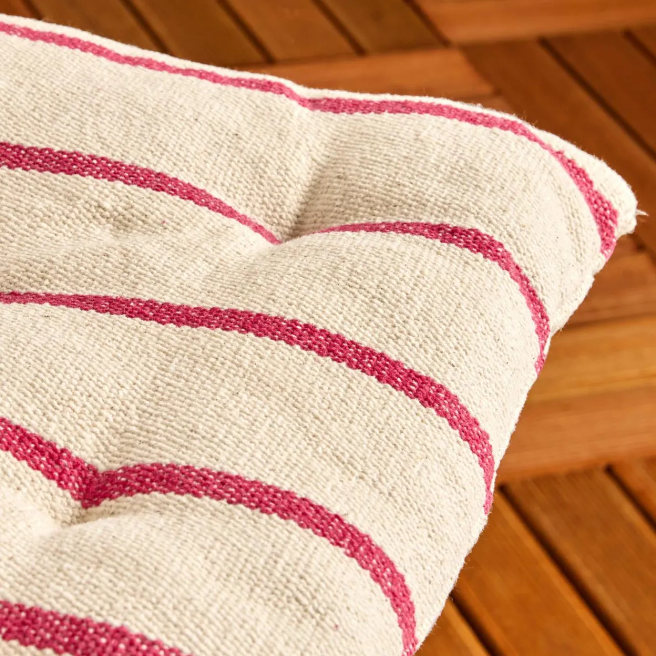 Coussin Chaise Et Fauteuil|EMINZA Coussin de chaise extérieur toile de coton (40 x 40 cm) Ocealys Rouge