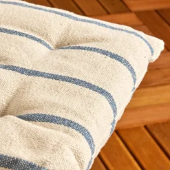 Coussin Chaise Et Fauteuil|EMINZA Coussin de chaise extérieur toile de coton (40 x 40 cm) Ocealys Bleu marine