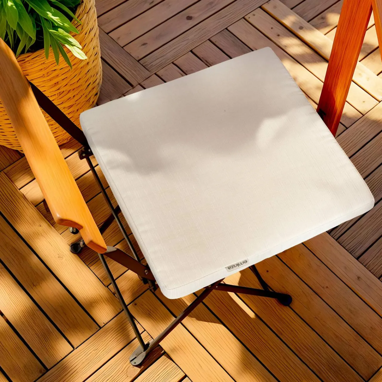 Coussin Chaise Et Fauteuil|Accessoires Et Coussins|EMINZA Coussin de chaise extérieur carré (40 x 40 cm) Sunset Ecru