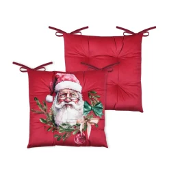 Plaid, Coussin Et Tapis De Noël|STOF Coussin de chaise Noël carré velours (38 x 38 cm) Harold Rouge