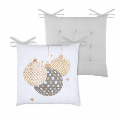 Plaid, Coussin Et Tapis De Noël|STOF Coussin de chaise Noël carré (38 x 38 cm) Sibérie Blanc