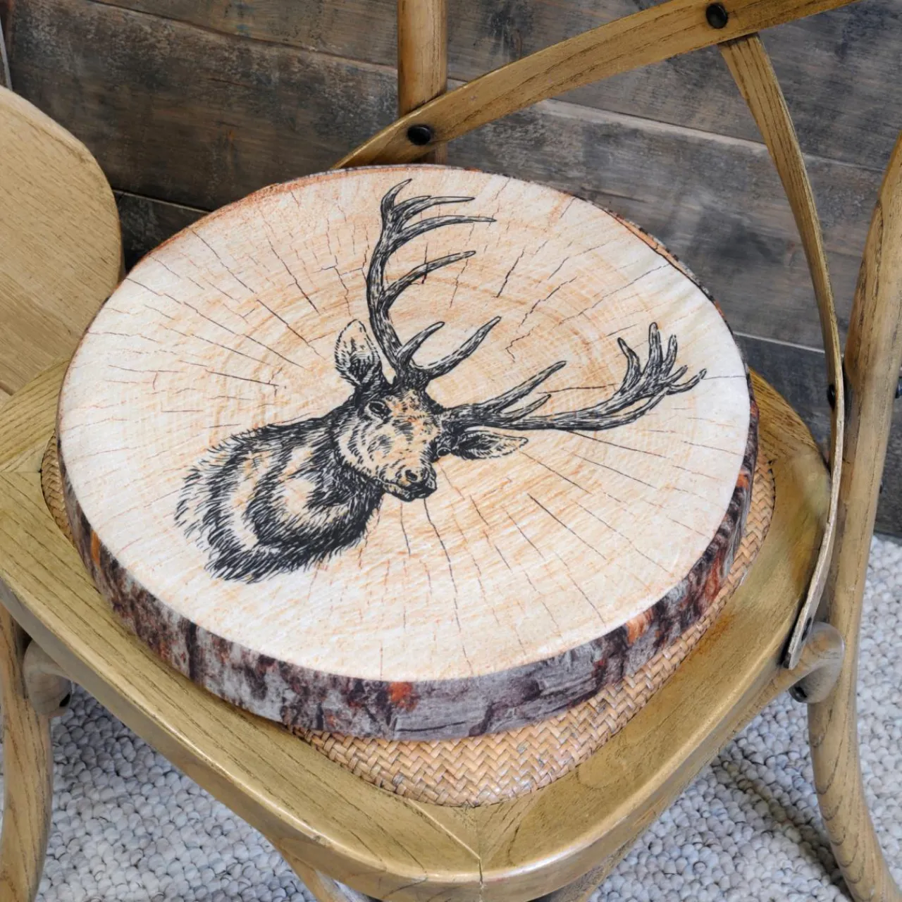 Galette De Chaise|STOF Coussin de chaise rond (38 cm) Gruffy Marron