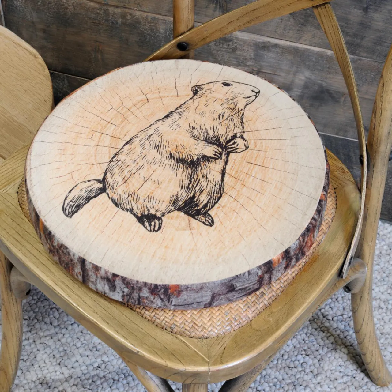 Galette De Chaise|STOF Coussin de chaise rond (38 cm) Gruffy Marron