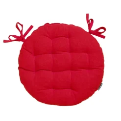 Galette De Chaise|EMINZA Coussin de chaise rond coton (40 cm) Pixel Rouge