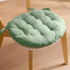 Galette De Chaise|EMINZA Coussin de chaise rond coton (40 cm) Pixel Vert menthe