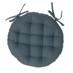 Galette De Chaise|ATMOSPHERA Coussin de chaise rond Datara Orage Bleu orage