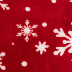 Plaid, Coussin Et Tapis De Noël|FEERIC LIGHTS Coussin de Noël carré (40 cm) Flocons de neige Rouge