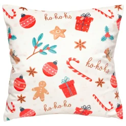 Plaid, Coussin Et Tapis De Noël|JJA Coussin de Noël carré (40 x 40 cm) Délice Multicolore