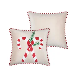 Plaid, Coussin Et Tapis De Noël|STOF Coussin de Noël carré velours (45 x 45 cm) Lucien Rouge
