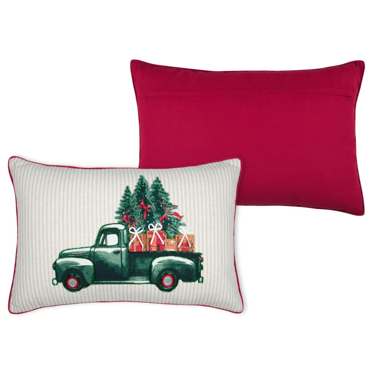Plaid, Coussin Et Tapis De Noël|STOF Coussin de Noël rectangulaire (35 x 55 cm) Gifted Vert