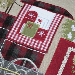 Plaid, Coussin Et Tapis De Noël|STOF Coussin de Noël rectangulaire coton (40 x 60 cm) Réveillon Locomotive Taupe