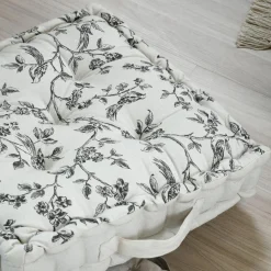 Coussin De Sol|STOF Coussin de sol carré coton bas (45 x 45 cm) Clarine Ecru