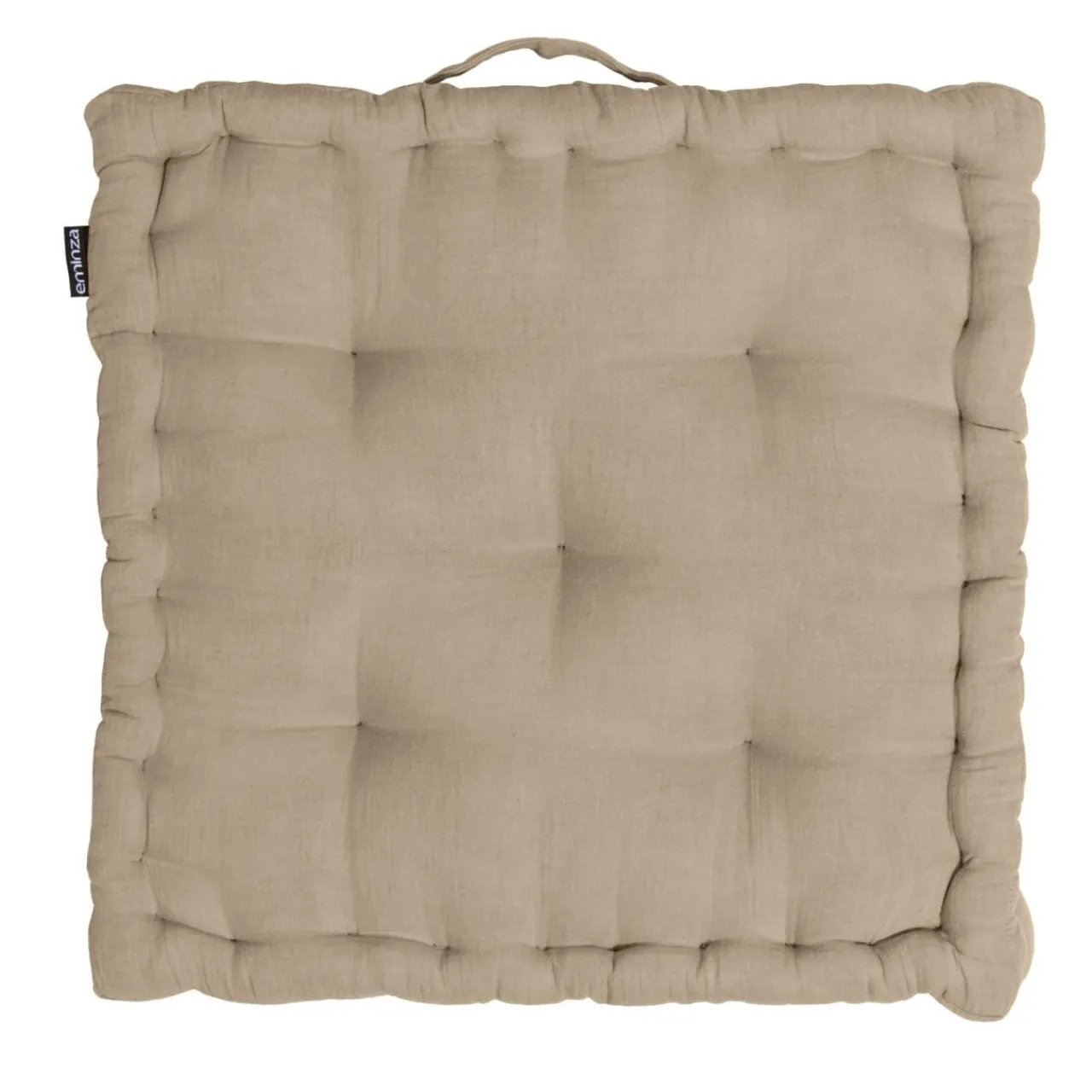 Coussin De Sol|EMINZA Coussin de sol carré gaze de coton (50 x 50 cm) Gaïa Ficelle