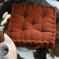 Coussin De Sol|STOF Coussin de sol carré velours (45 x 45 cm) Dandy Terracotta