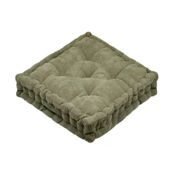 Coussin De Sol|STOF Coussin de sol carré velours (45 x 45 cm) Dandy Vert kaki