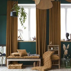 Coussin De Sol|EMINZA Coussin de sol carré velours de coton (50 x 50 cm) Victor Camel