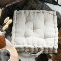 Coussin De Sol|STOF Coussin de sol carré velours (45 x 45 cm) Dandy Beige