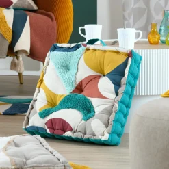 Coussin De Sol|STOF Coussin de sol coton (45 x 45 cm) Blokken Multicolore