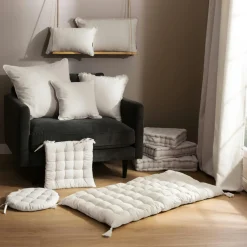 Coussin De Sol|EMINZA Coussin de sol coton (50 x 50 cm) Pixel Beige