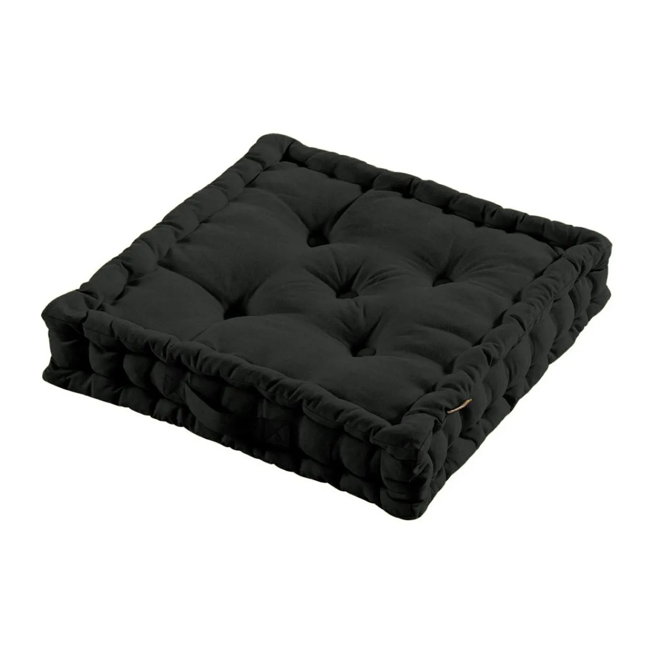 Coussin De Sol|EMINZA Coussin de sol coton (50 x 50 cm) Pixel Noir