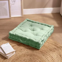 Coussin De Sol|EMINZA Coussin de sol coton (50 x 50 cm) Pixel Vert menthe