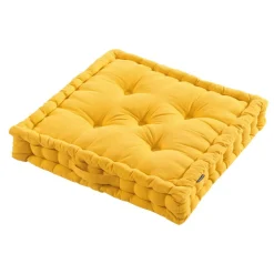 Coussin De Sol|EMINZA Coussin de sol coton (60 x 60 cm) Pixel Jaune moutarde