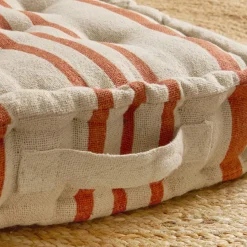 Accessoires Et Coussins|Coussin Déco D'Extérieur|EMINZA Coussin de sol extérieur (45 x H10 cm) Nautira Orange