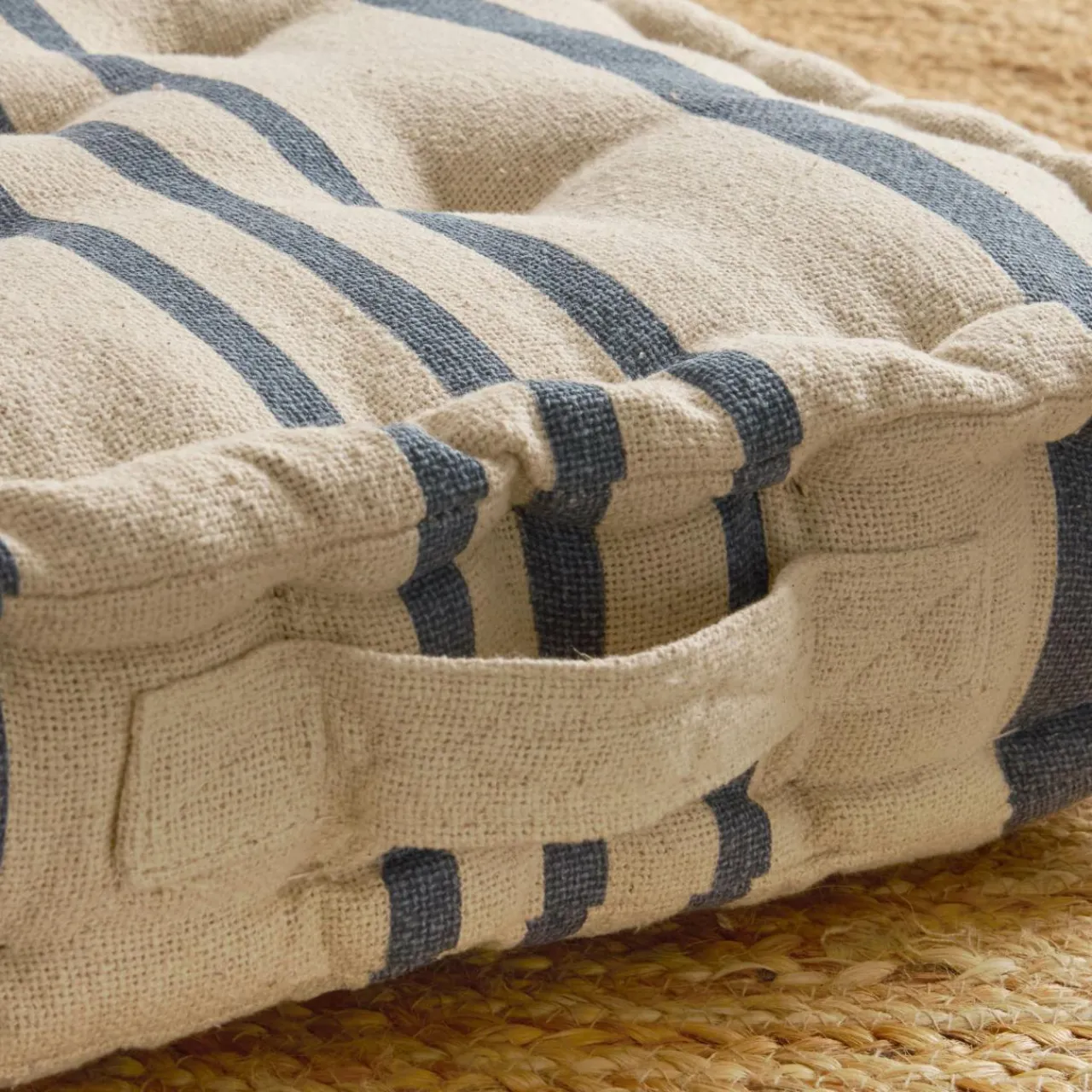 Accessoires Et Coussins|Coussin Déco D'Extérieur|EMINZA Coussin de sol extérieur (45 x H10 cm) Nautira Bleu marine