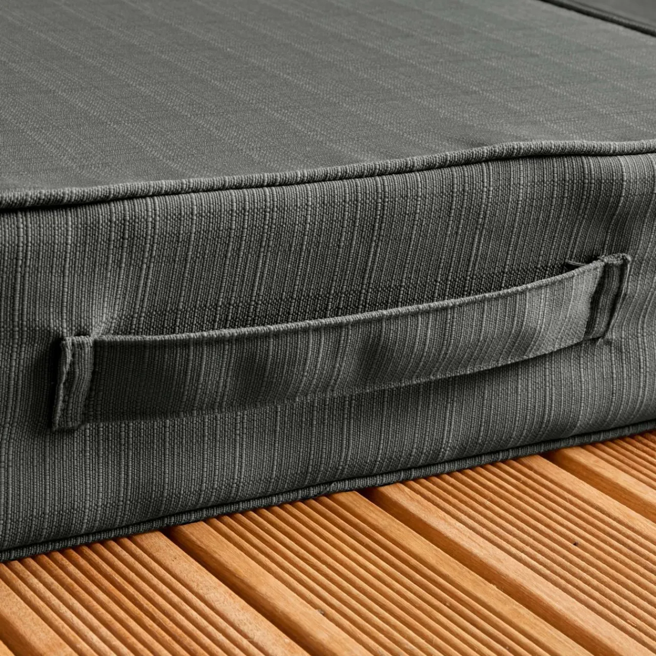 Accessoires Et Coussins|Coussin Déco D'Extérieur|EMINZA Coussin de sol extérieur déhoussable (45 x 45 cm) Sunset Gris Anthracite